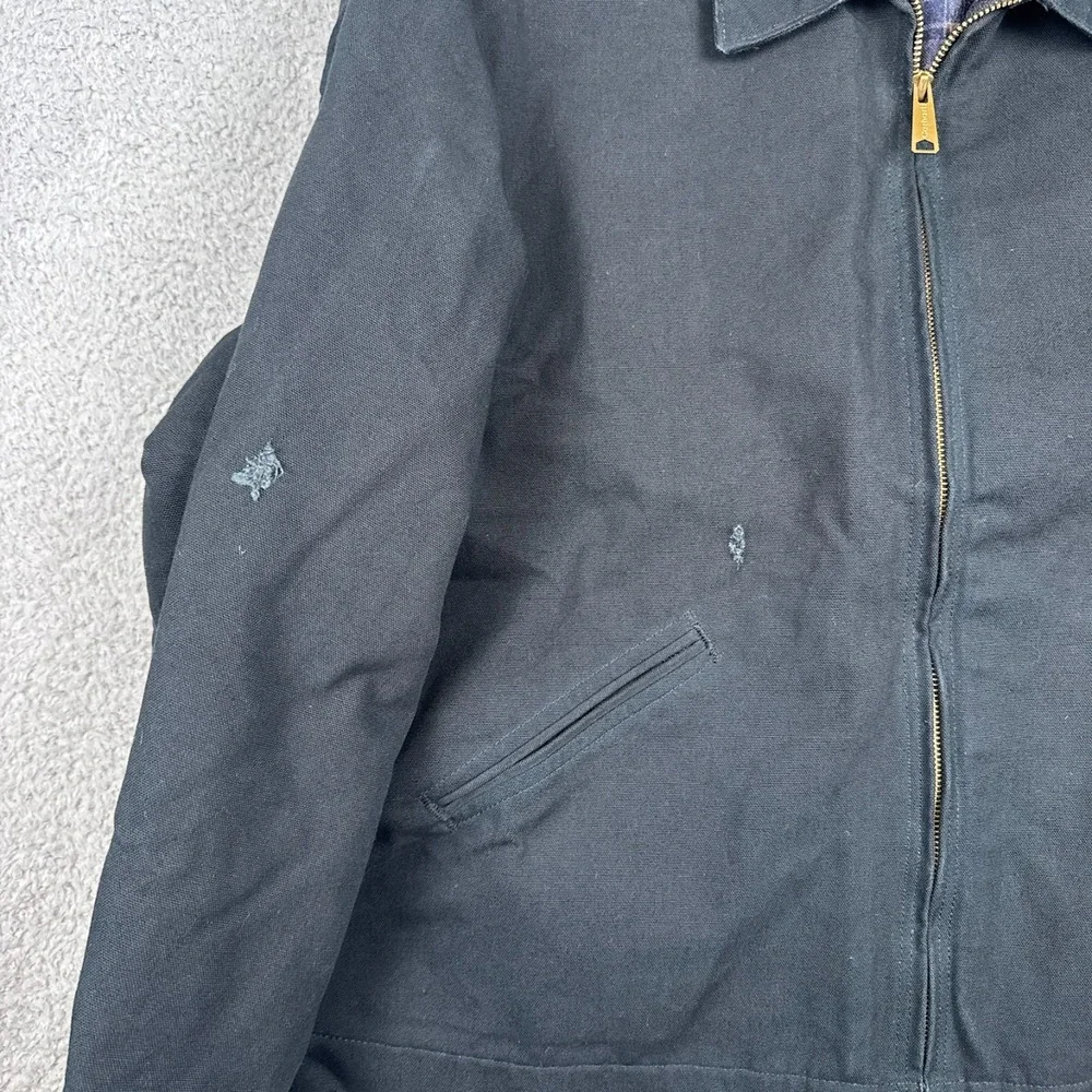 Vintage Carhartt Jacket Mens 2XL Black Detroit J200 BLK‎ Blanket Lined USA Union